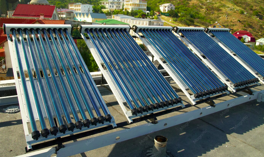 Solar water heating system at Mushroom Farm in Ndeiya Kamangu