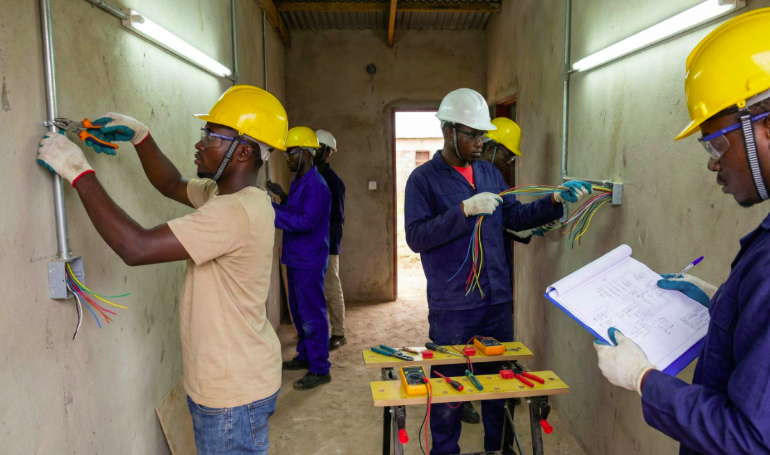 Neagle Electricals and Solar team carrying out electrical maintenance and repairs in Kenya